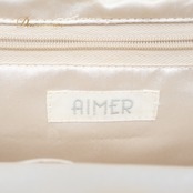 レディース エメ AIMER バッグ ホワイト系 パーティー 結婚式  白 金 がま口 上品 かわいい チェーン フォーマル 花 小さめ お呼ばれ イベント ゴールド系