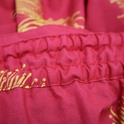 フラダンス 衣装 ツーピース セットアップ 上下セット レッド系 マーメイドライン エムエムジェイ レフア柄 赤 黄 トップス スカート 花柄 フリル ハワイアン アロハ 鮮やか 華やか ハワイアンプリント MermaidLine MMJ イエロー系 赤色