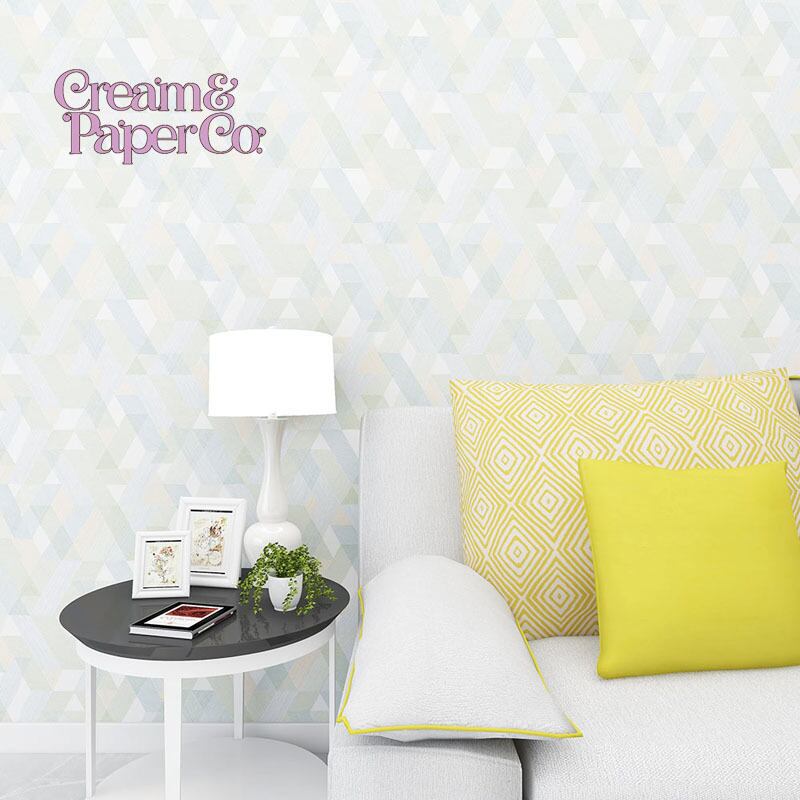 ホワイト × グリーン Geometric FL1-775302MT for DIY 53㎝×10m リピート64㎝