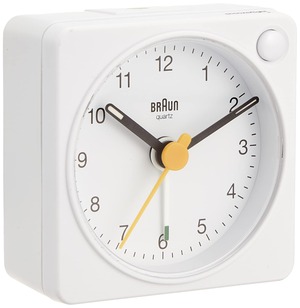 【在庫処分】BRAUN/ブラウン 置き時計(卓上時計)アナログアラームクロック ホワイト BC02XW