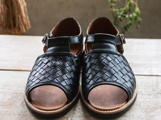 ダッパーズ dapper's レザーサンダル Dapper's(ダッパーズ) ～Classical Horsehide Mesh Sandals BLACK