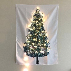 chrismas tree fabric poster + light SET 2size / クリスマスツリー ファブリックポスター 電球 ルームライト セット タペストリー 壁ツリー 韓国 北欧 雑貨