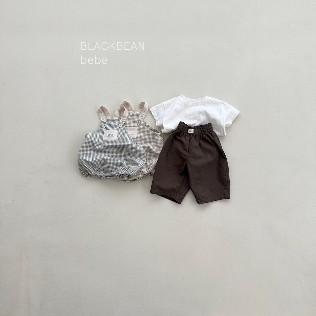 【BLACK BEAN】チェックサロペセット ブラック 60〜80cm - 6