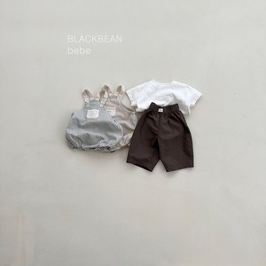 【BLACK BEAN】チェックサロペセット ブラック 60〜80cm