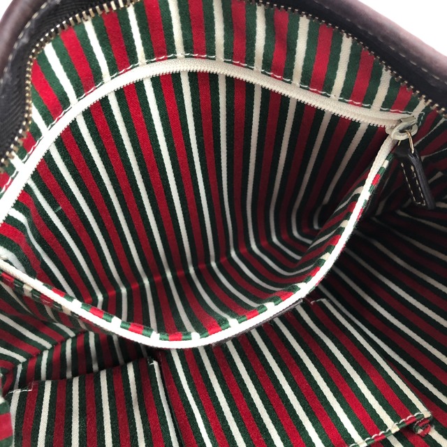 GUCCI グッチ　インターロッキング　GGキャンバス　レザー×キャンバス　クロスボディ　ショルダーバッグ　ブラウン　vintage　ヴィンテージ　オールドグッチ　py4kmk
