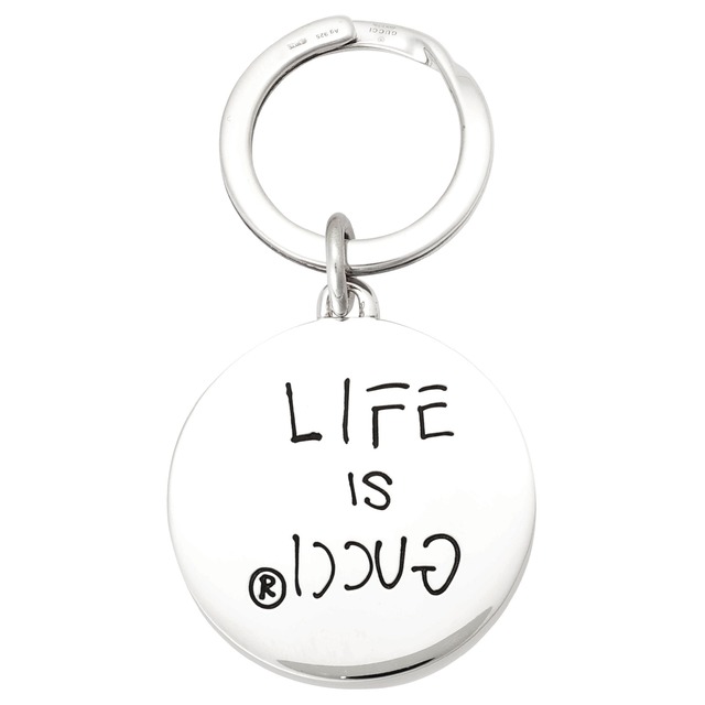 GUCCI GHOST REAL LOGO KEY RING HOLDER 478646 J89L0 8490 BLACK グッチ ゴースト リアル ロゴ キーリング キーホルダー メンズ