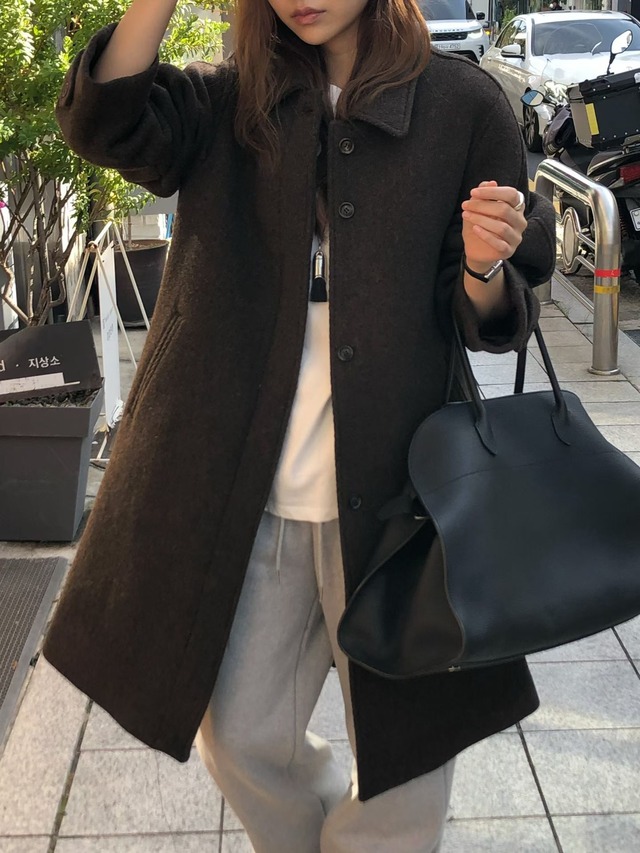 (予約) verveine / Luce wool twill melange coat 2color