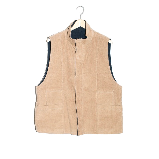 【wonderland】 Useful vest (BEIGE×NAVY) / ワンダーランド リバーシブルベスト