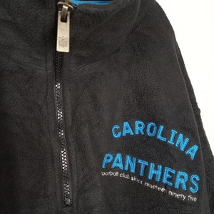 90s　NFL　ハーフジップ　フリース　アノラック　パンサーズ　刺繍ロゴ　裏起毛