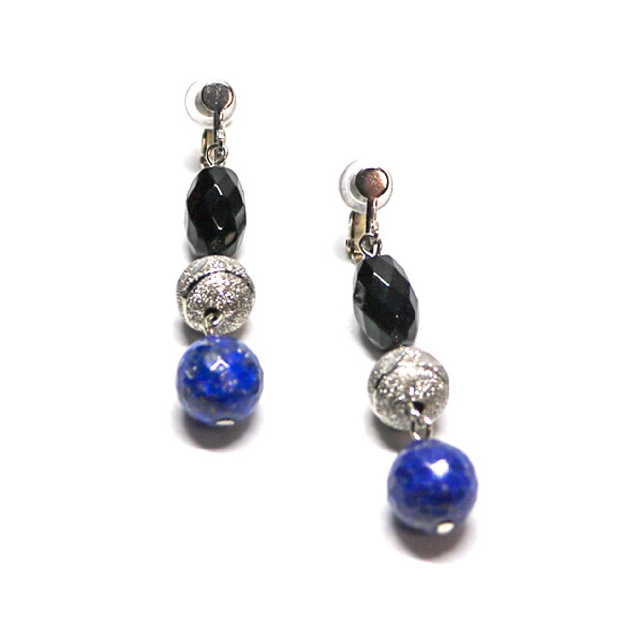 ラピスラズリ＆オニキス ロングピアス＆イヤリング sl3_6_20200428tp04