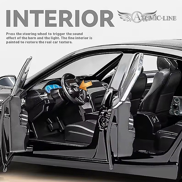 HONDA アコード CV3 1/24 ミニカー 全3色 ライト点灯 エンジンサウンド 合金モデル 模型