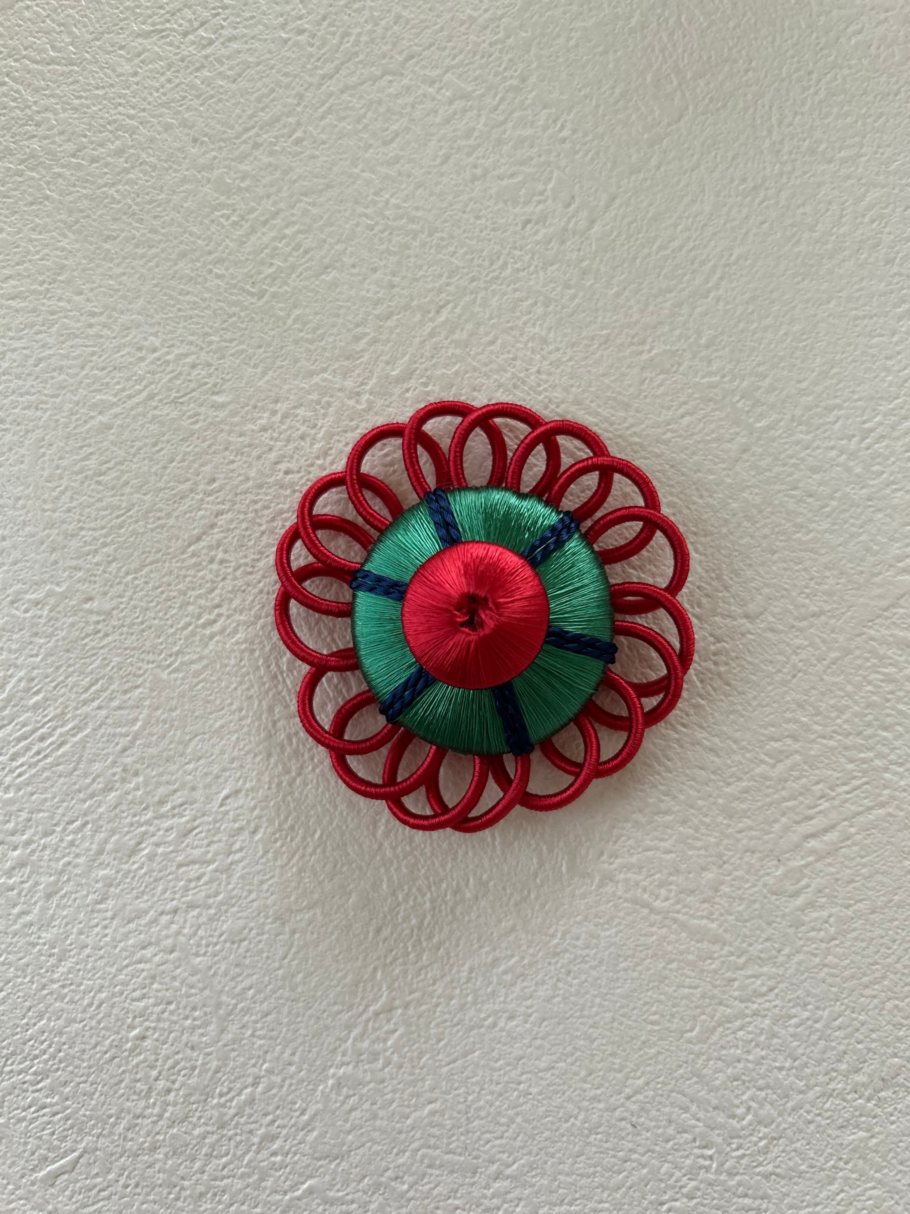 フランス HOULES ウレス社 ロゼッタ レッド×グリーン カルトナージュ お茶箱 アクセサリーパーツ デコレーション材