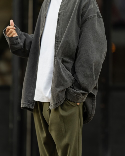 Band Collar Denim Jacket[2352amy1] AMUY TRYSBAY