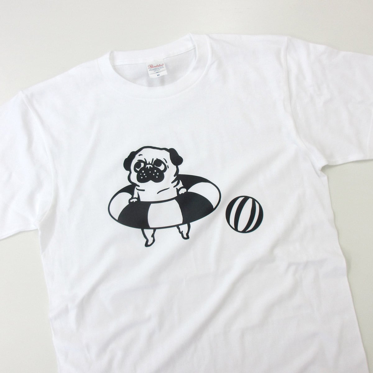 選べるデザイン パグTシャツ dog86 ブヒ 半袖・長袖  ユニーク 手描きイラスト 犬好き 犬服 イラスト