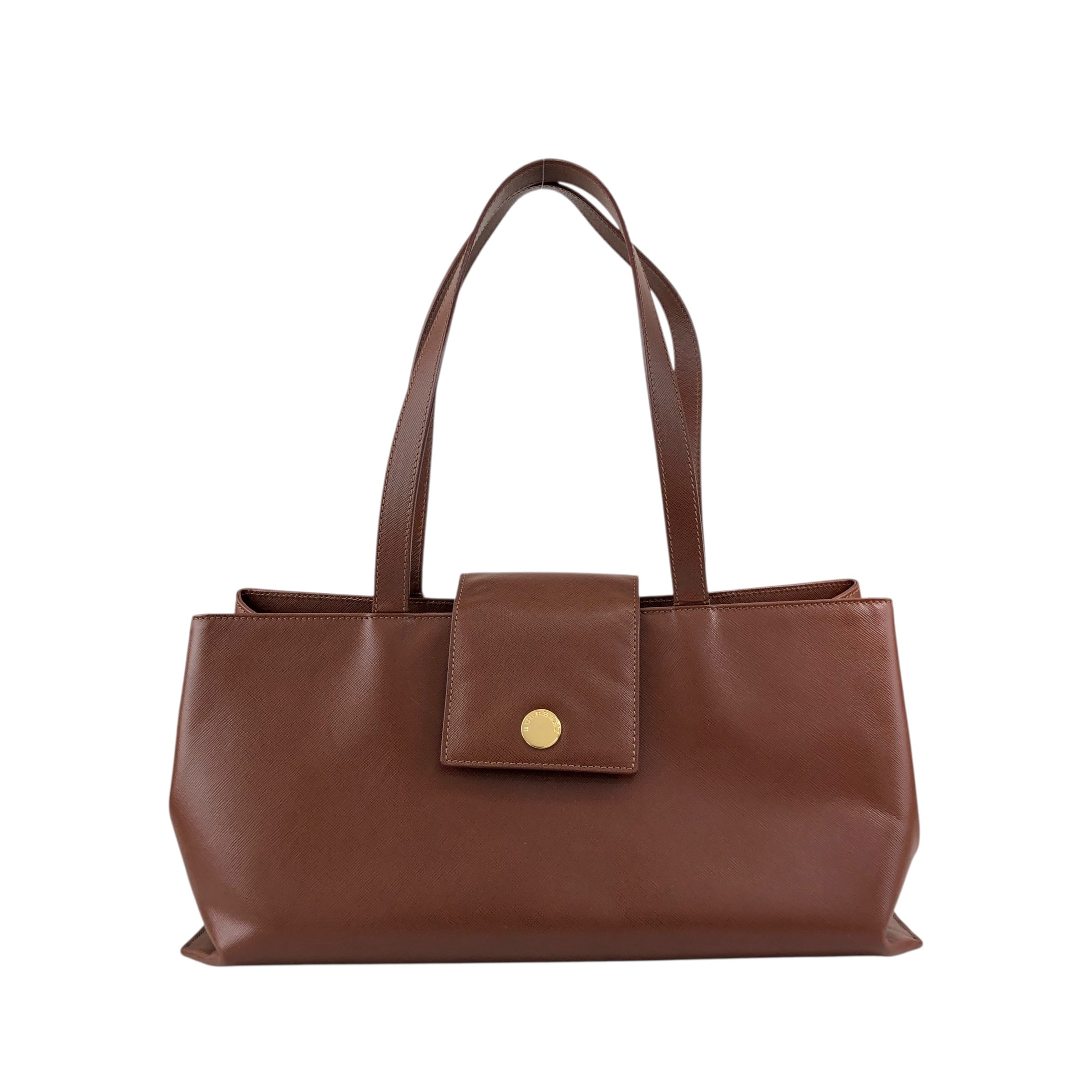 BURBERRY バーバリー ハンドバッグ ブラウン フラップ PVCレザー