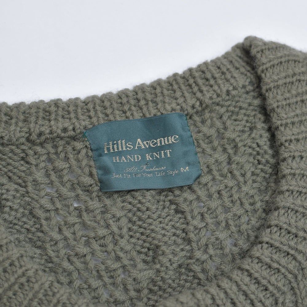 90s～ Hills Avenue ハンドメイド フィッシャーマンニットカーディガン