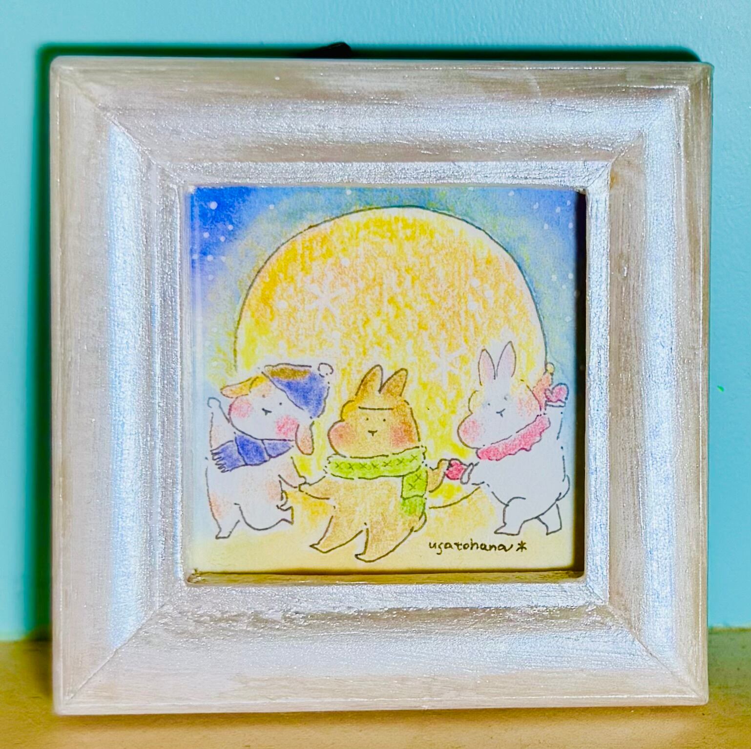 うさぎ】手描きイラスト 原画 《1467》 原画】『共鳴する森の音