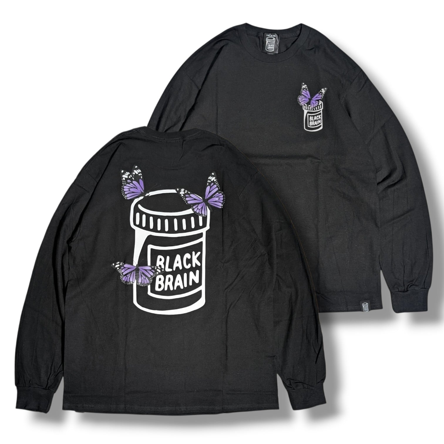 Butterflies LS Tee | BLACK BRAIN