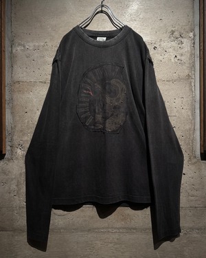 【Caka】“HARLEY-DAVIDSON” Applique Design Fade L/S T-Shirt
