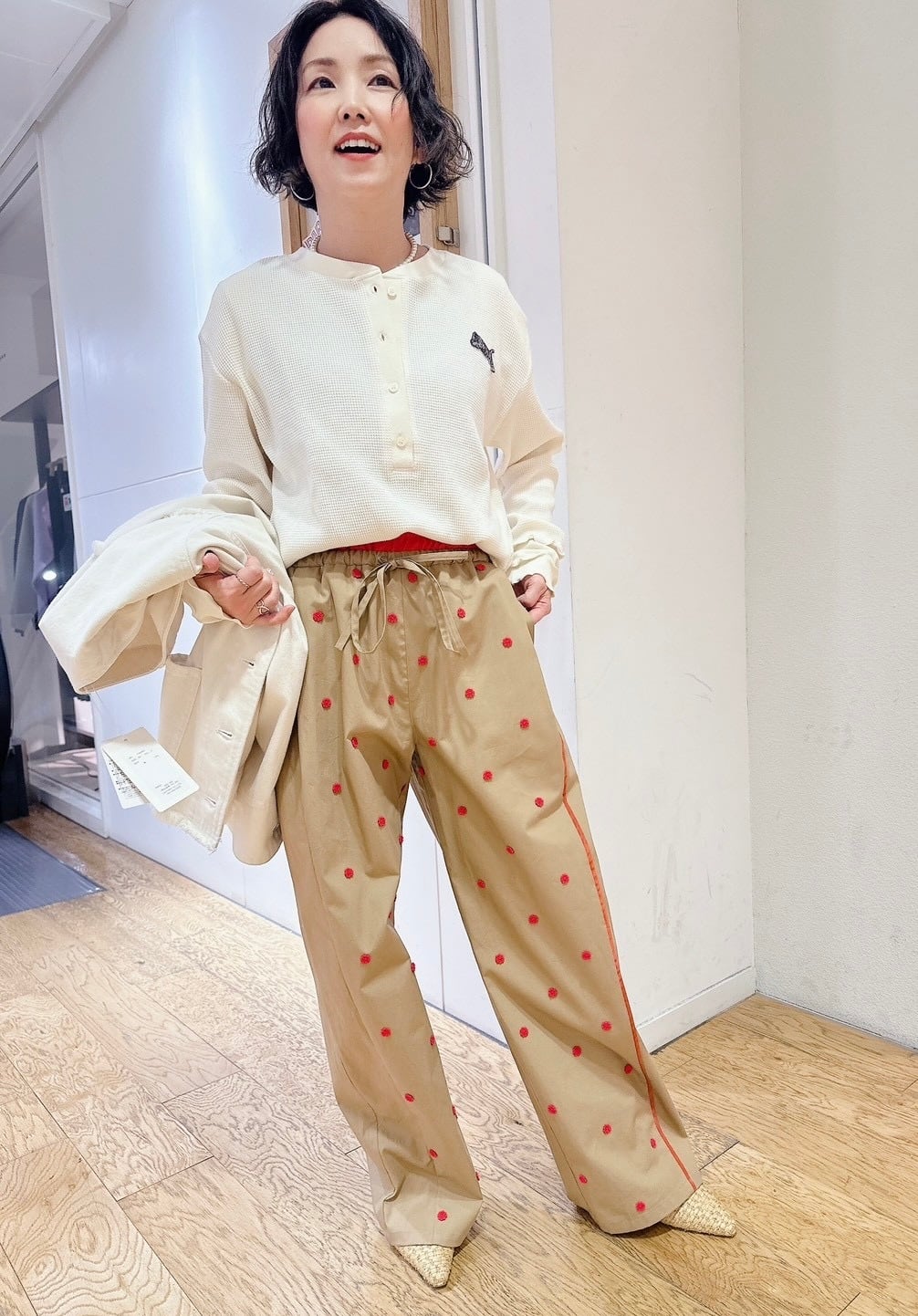 【最終価格】Le Melange コットンツイル グラフィックパンツ　新品 Le Melange コットンツイルグラフィックパンツ ルメランジュ | ANTILL