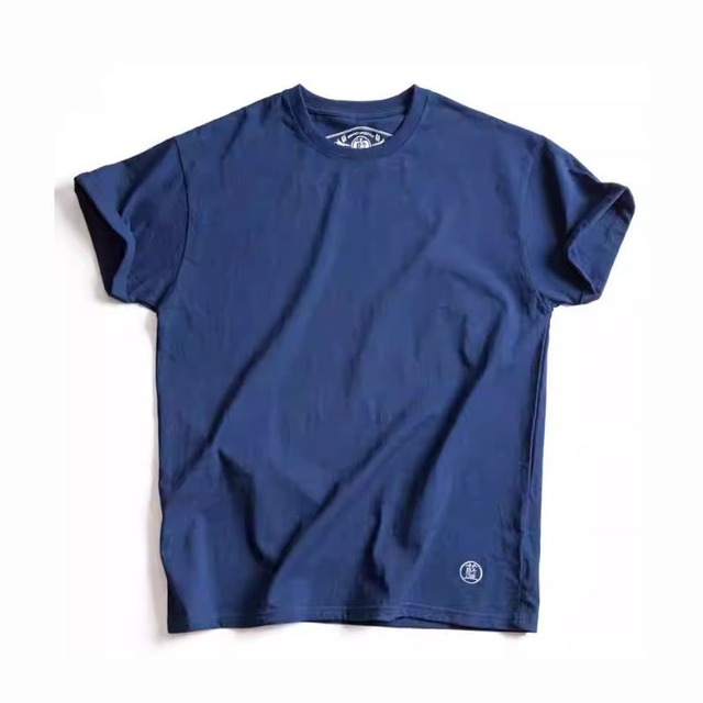 short-sleeve plain crew neck drop shoulder t-shirt ◇H1112