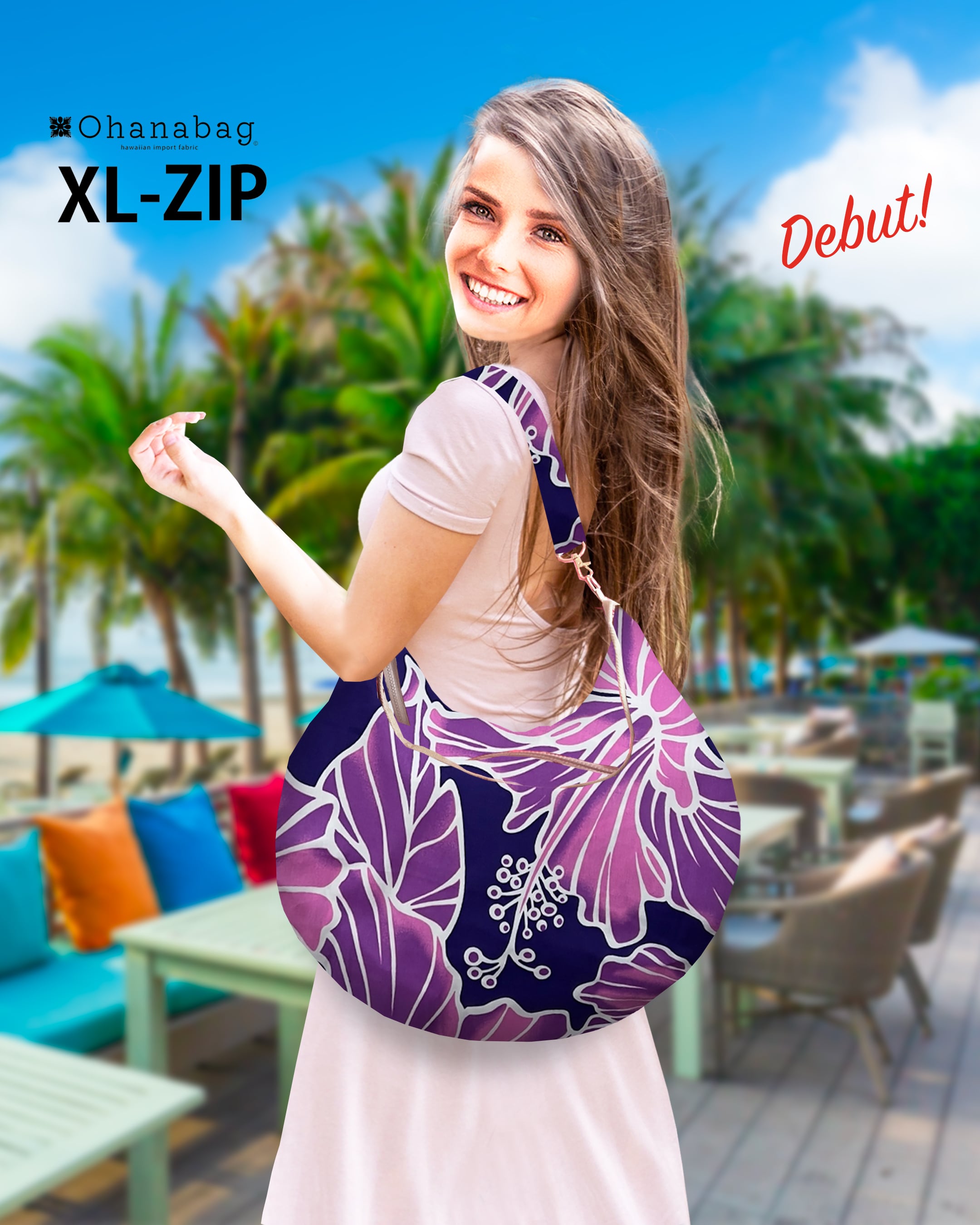 XL-ZIP・ハウナニパープル】Hawaiian Ohana Bag/ XL-ZIP_002