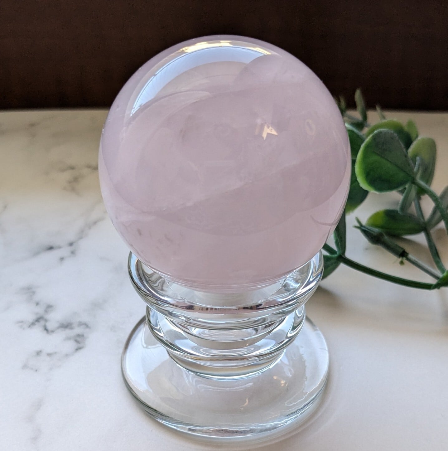 ペリウィンクル ローズクォーツ スフィア 約55mm | iris imrama stone