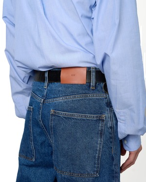 STUDIO NICHOLSON "PAOLO" DENIM PANT IN WORN WASH INDIGO