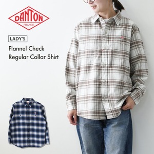 DANTON [ダントン] W Flannel Check Regular Collar Shirt [DT-B0476BNL] フランネルチェックレギュラーカラーシャツ・チェックシャツ・レギュラーカラーシャツ・フランネル素材・長袖・LADY'S [2026AW]