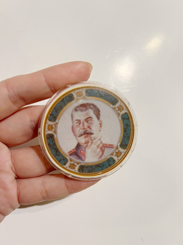 1950-60s Soviet Stalin Portrait Vintage Brooch