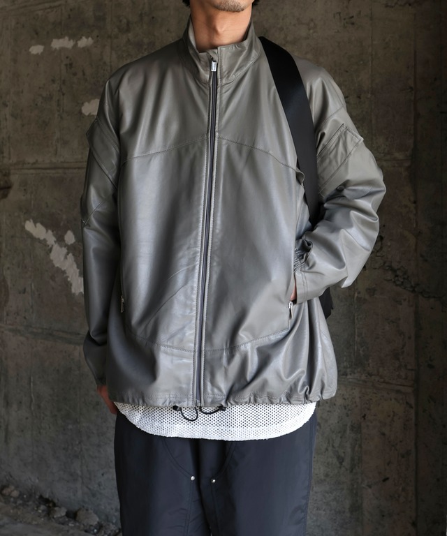 SEVEN BY SEVEN / 800-6125002 LEATHER WIND SHIRTS <Type：MARS LEVEL4> (GRAY)