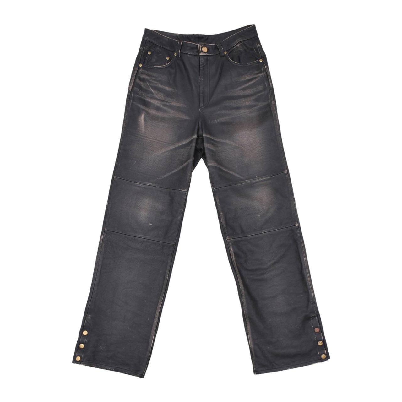 【KAMIYA】Distressed Leather Pants - 1
