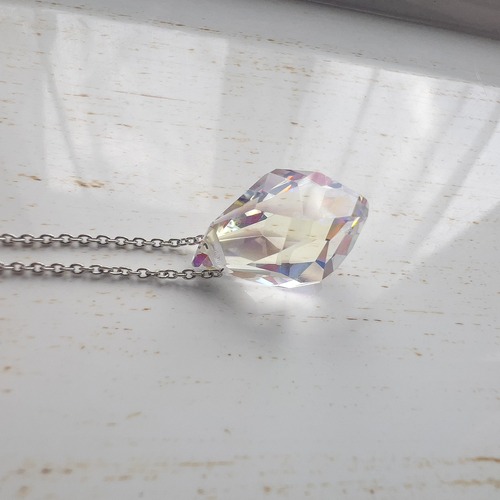 かんなカットネックレス【シミズ貴石×yuia glass】【硝子の宝石】