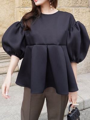 macaron blouse "silky" / black 4/25 21:00 ～ 再販 (即納)