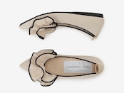 pointed-FRIN / BEIGE & BLACK