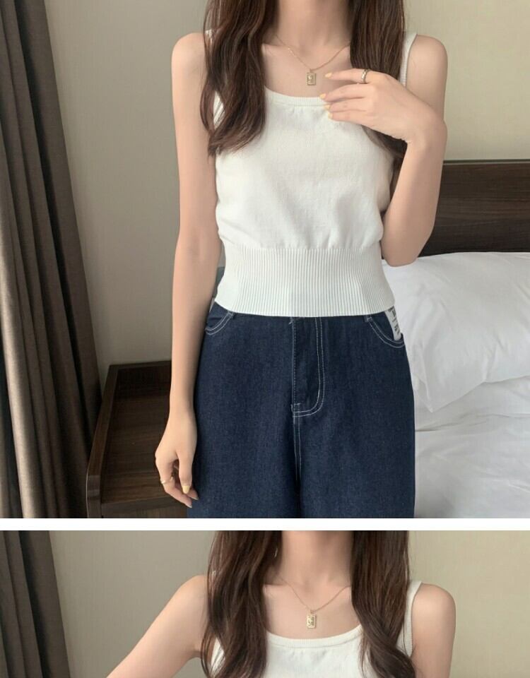 スタンダードニットショートソリッド カラーサマー レトロ 夏物 ソリッドカラー 萌量不足36061059113