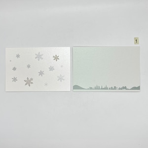 【knoten letterpress】ポストカード「雪と街」「雪の結晶」　2枚セット