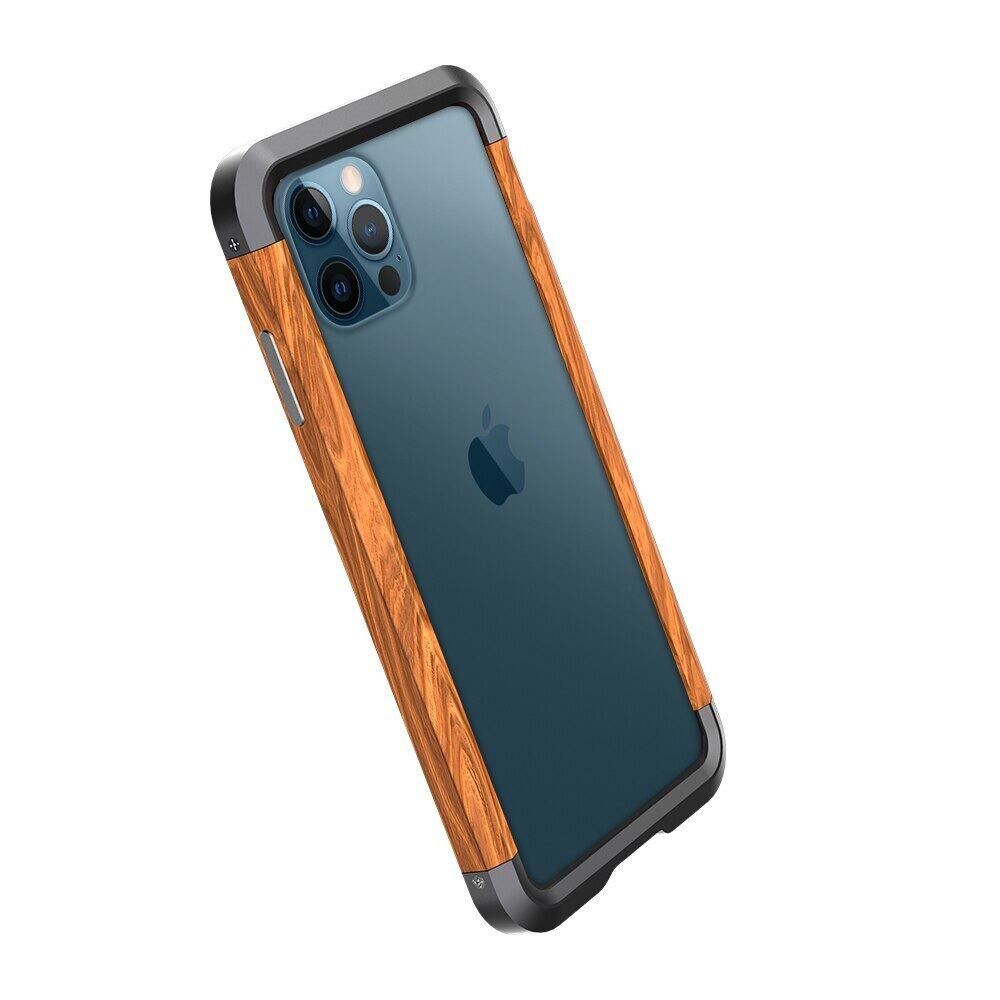 ◇iPhone 15/14/Pro/Pro Max/Plus◇ Metal & Wood Bumper Case