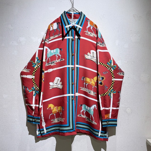 1990s modern rétro × luxury art full pattern vintage drape shirt