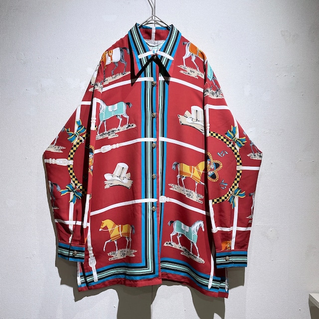 1990s modern rétro × luxury art full pattern vintage drape shirt