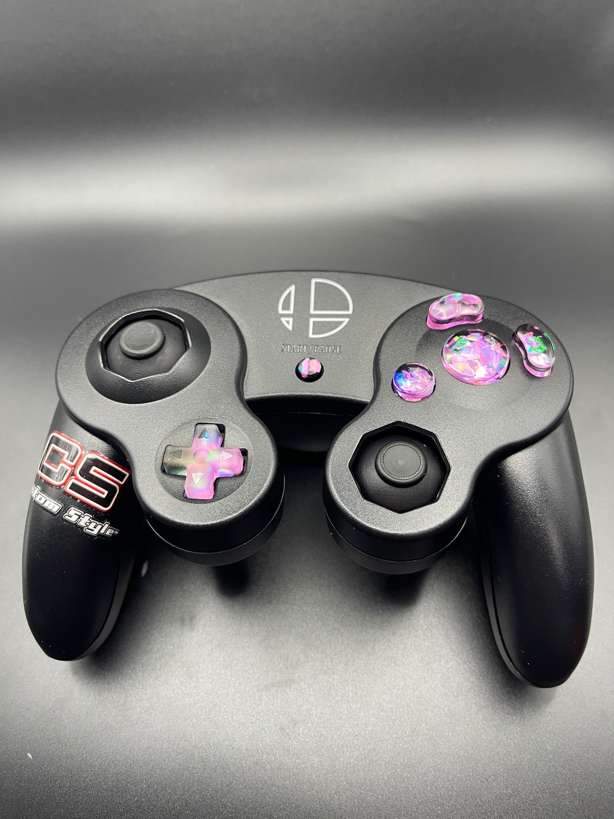 ゲームキューブコントローラー カスタムボタン 純正形状（ピンクホロ 