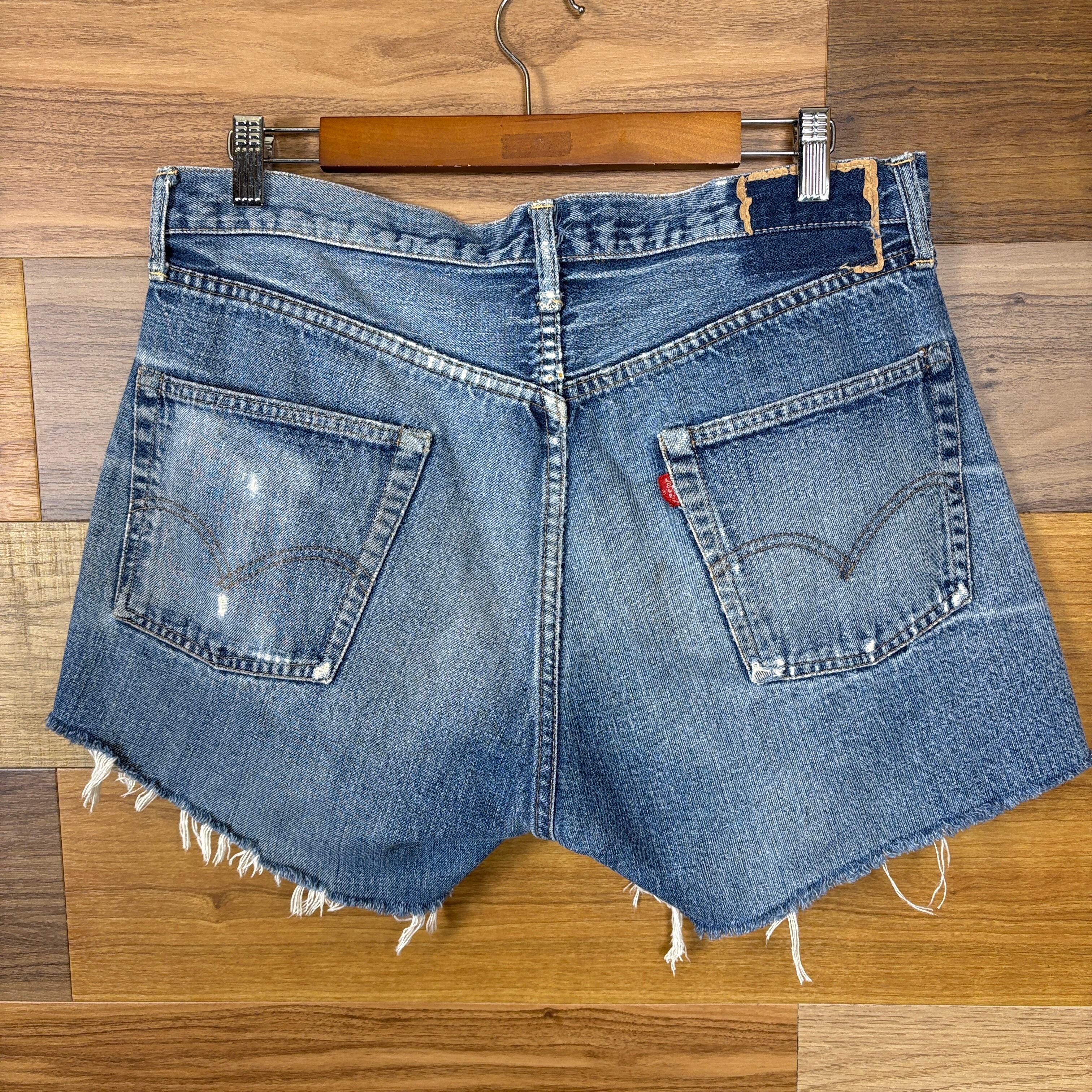 超希少 60s 70s LEVI'S 501 BIGE デニムパンツ ビンテージ 60s LEVI'S 501 BIGE リーバイス ビッグE カットオフ デニムパンツ