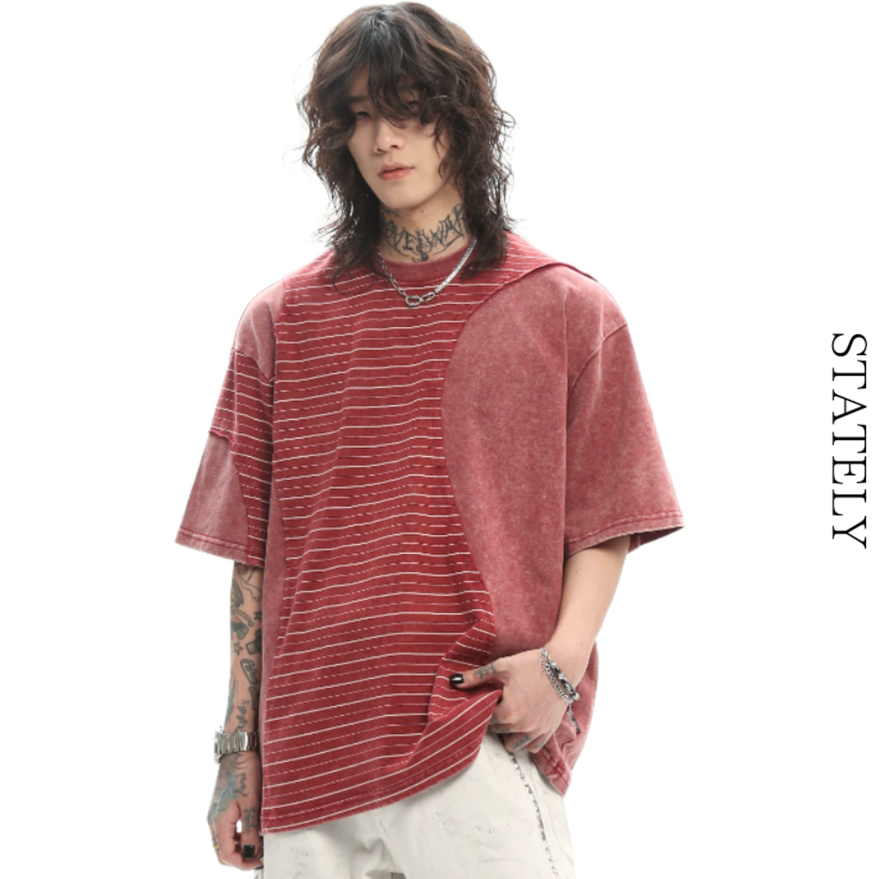 カーブストライプTee/2color_T260・画像2