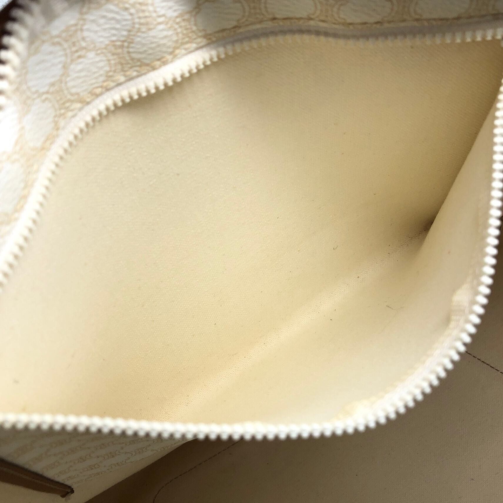 本物 オールドセリーヌ ハンドバッグ レディース マカダム 白 ブラゾン マーク CELINE セリーヌ マカダム ハンドバッグ ホワイト ブラゾン型