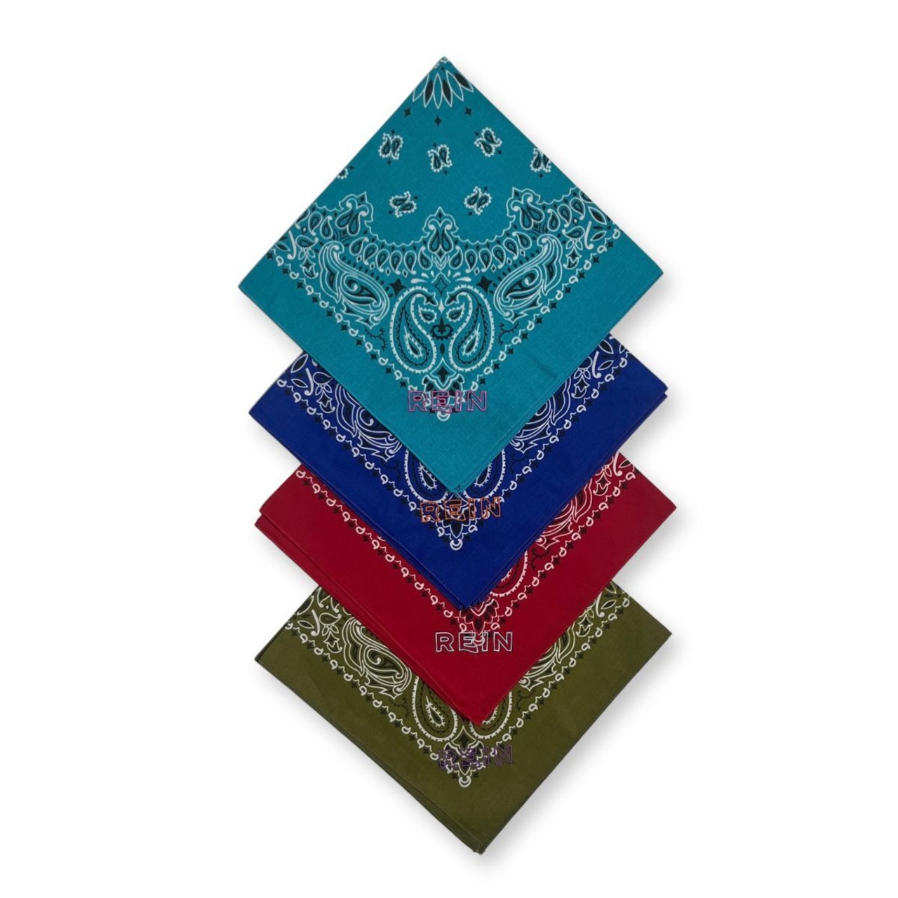 ＜REIN＞ Embroidered Bandana エンブロイダリー バンダナ(Royal blue) - 4