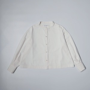 ( WHITE ) MAO COLLAR GRACE SHIRT