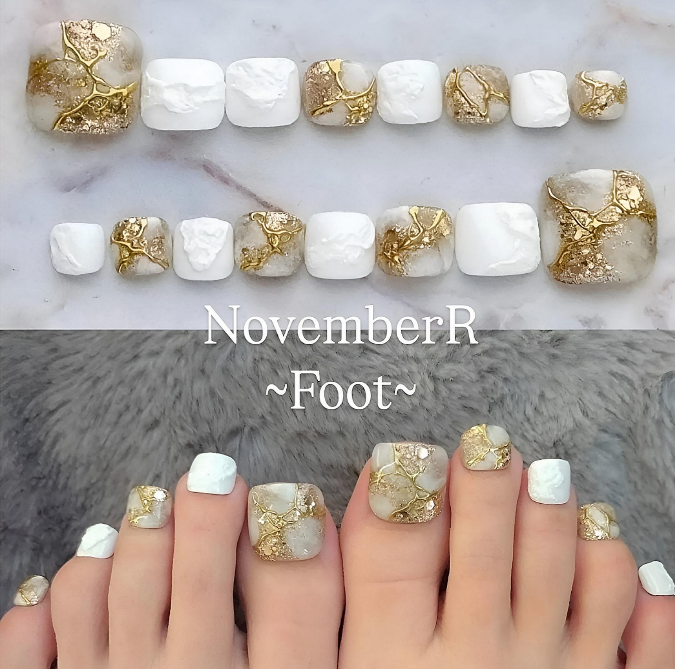 FA245⭐ニュアンス×漆喰フットネイルチップ | NovemberR 〰️ネイル