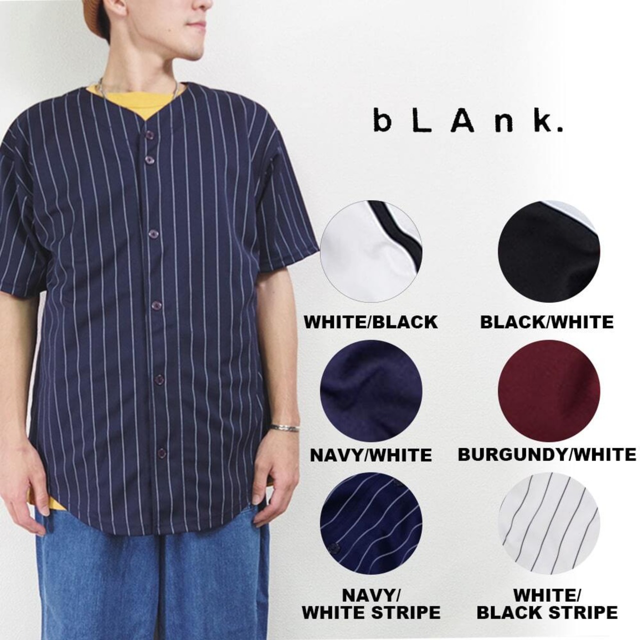 【bLAnk COMPANY(ブランクカンパニー)】Made In USA BASEBALL JERSEY アメリカ製 ベースボールジャージ