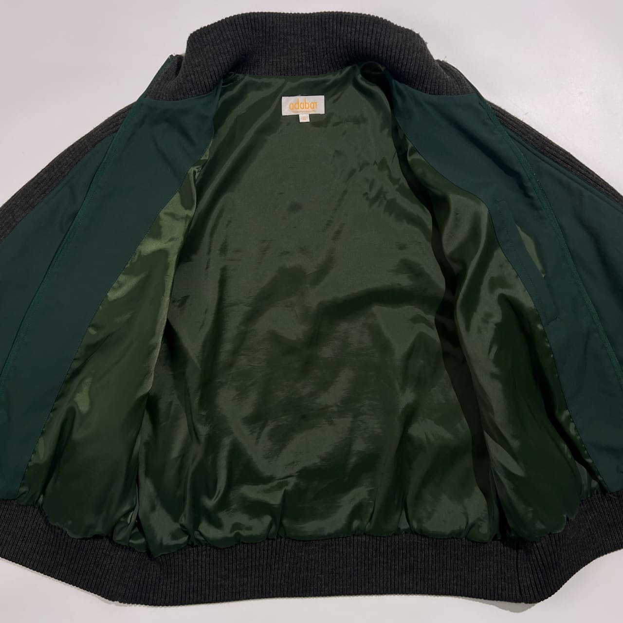 adabat アダバット 中綿 切替ニット ブルゾン  トラックジャケット 3/グリーン系 メンズ ゴルフ