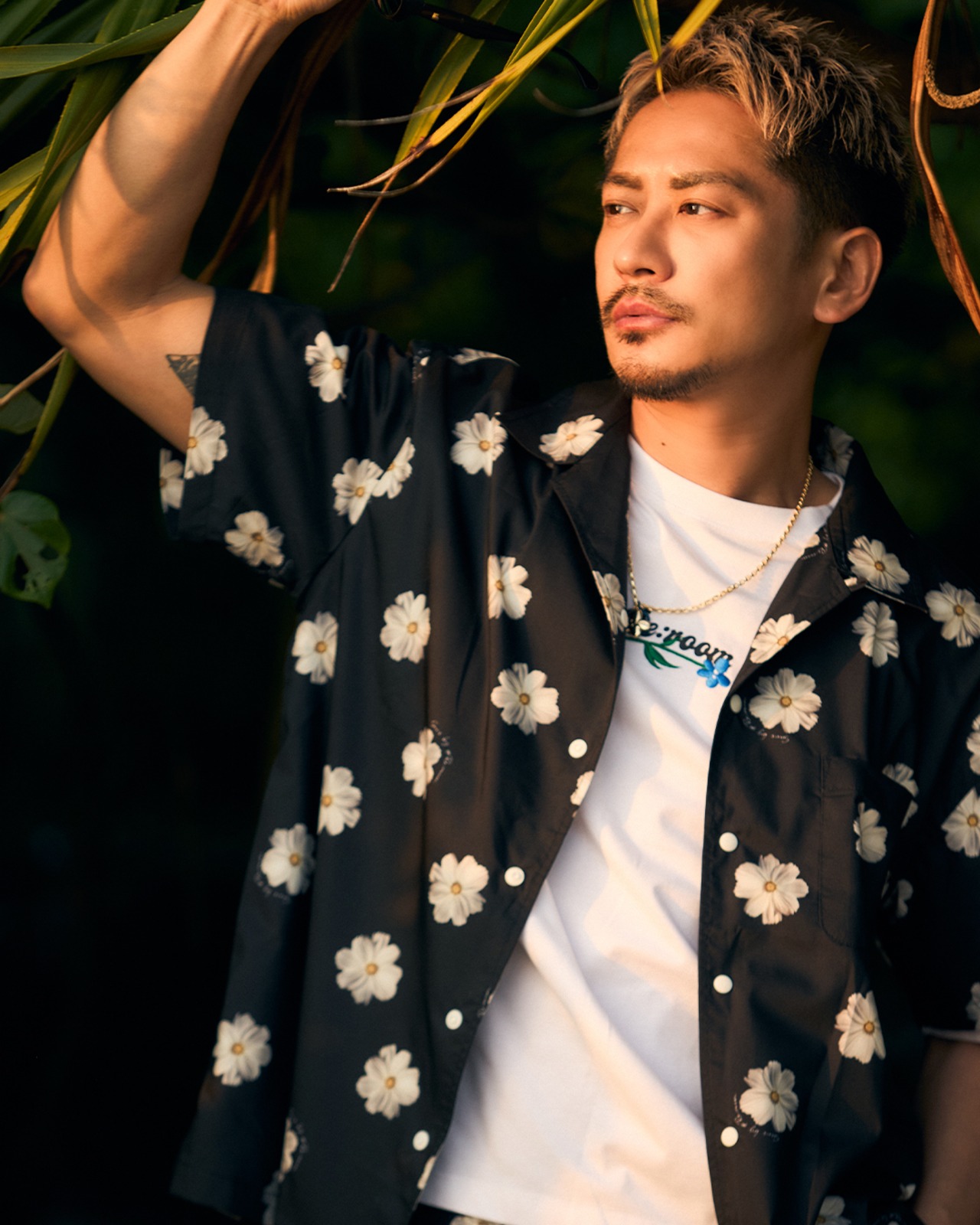 【SUNS】FLOWER PATTERN OPEN COLLAR SHIRTS［RSS027］